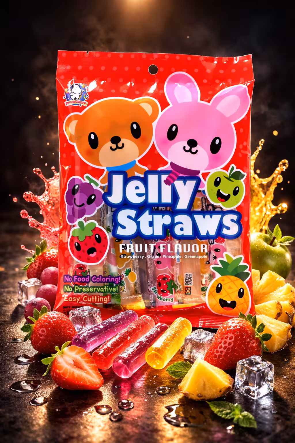ABC - Bear and Bunny Jelly Straw Mix Bag - 300g